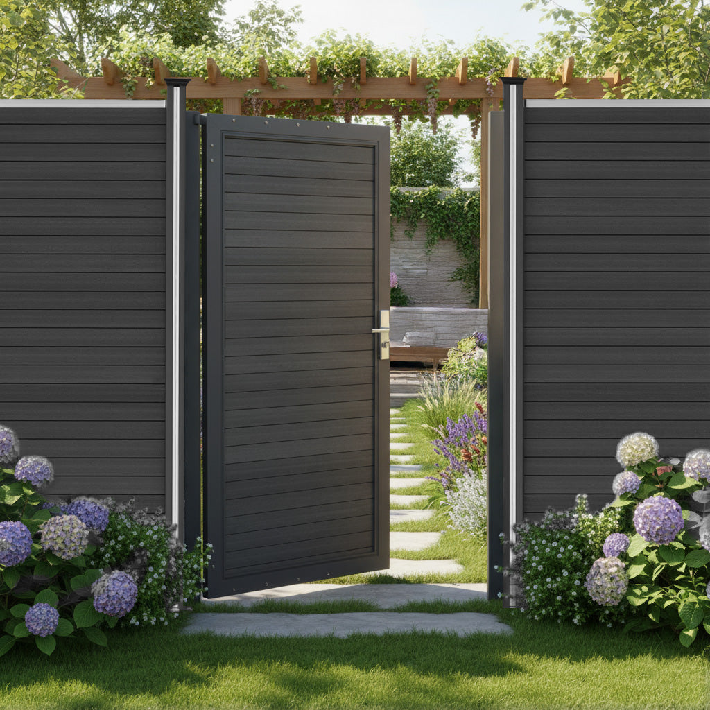 Kit Clôture Portillon en Composite - Gris