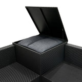 Salon de Jardin Modulaire en Rotin Noir - 6 Pièces
