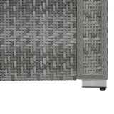 Salon de Jardin Modulaire en Rotin Gris - 6 Pièces