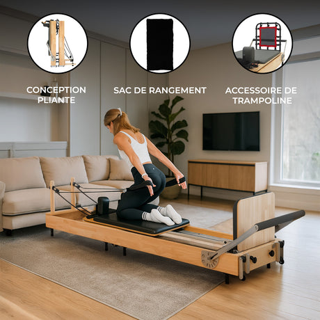 Machine Reformer Pilates Pliable - Chêne