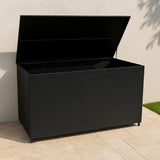 Salon de Jardin Modulaire en Rotin Noir - 7 Pièces & Coffre de Rangement 996 L