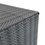 Salon de Jardin Modulaire en Rotin Gris - 7 Pièces & Coffre de Rangement 700 L