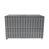Salon de Jardin Modulaire en Rotin Gris - 7 Pièces & Coffre de Rangement 996 L