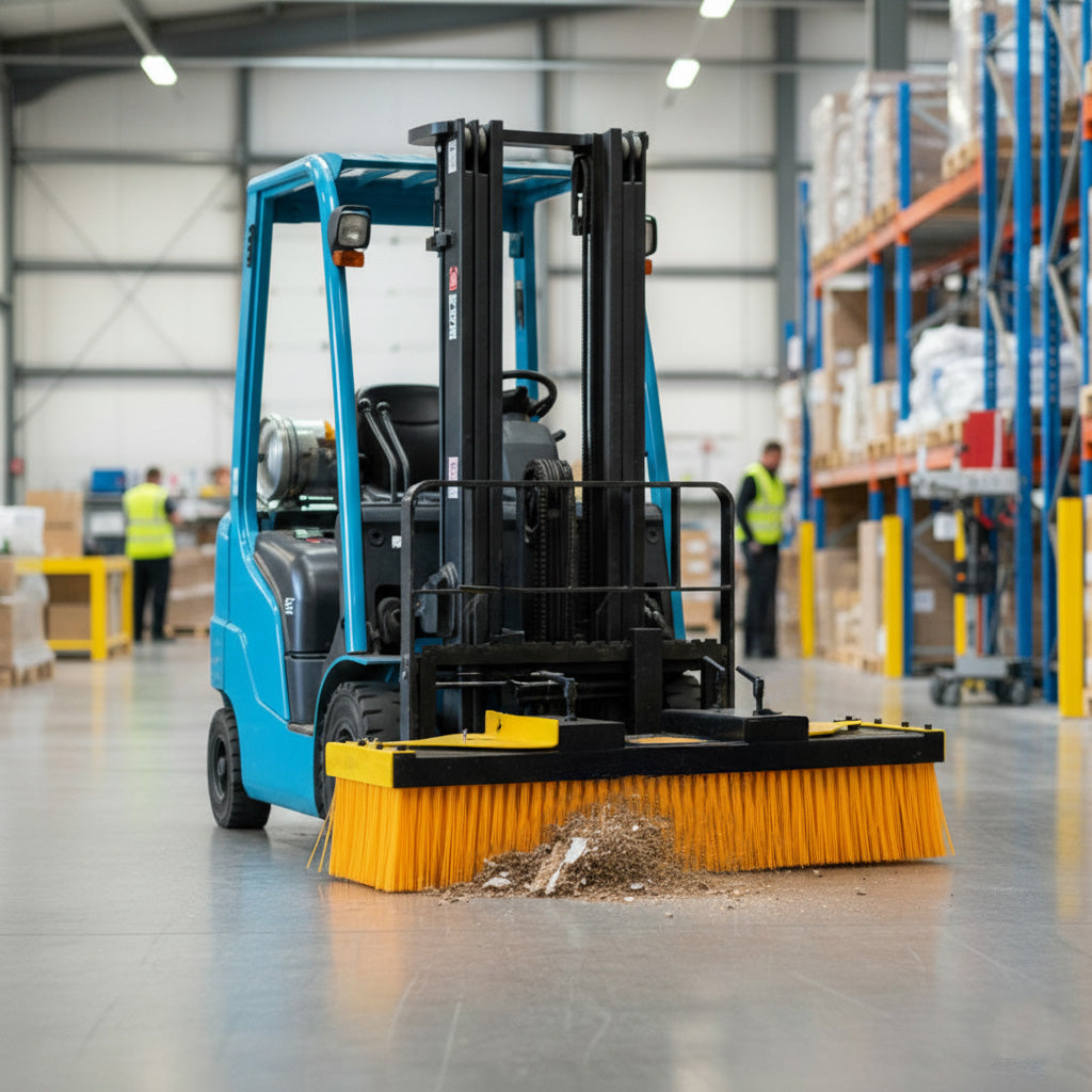 T-Mech Balai Pousseur & Support Pour Chariot Élévateur