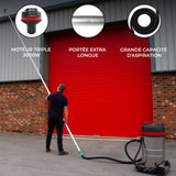 MAXBLAST Lot de Aspirateur Industriel 80 L, Perche pour Gouttières & Tuyau de 5 m