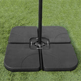 Lot de Salon de Jardin 4 Pièces en Aluminium Anthracite, Parasol Noir & Base Carré