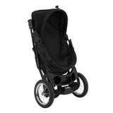 Poussette jogger pour animal de compagnie en noir, avec un design léger, roues robustes et un intérieur spacieux et confortable