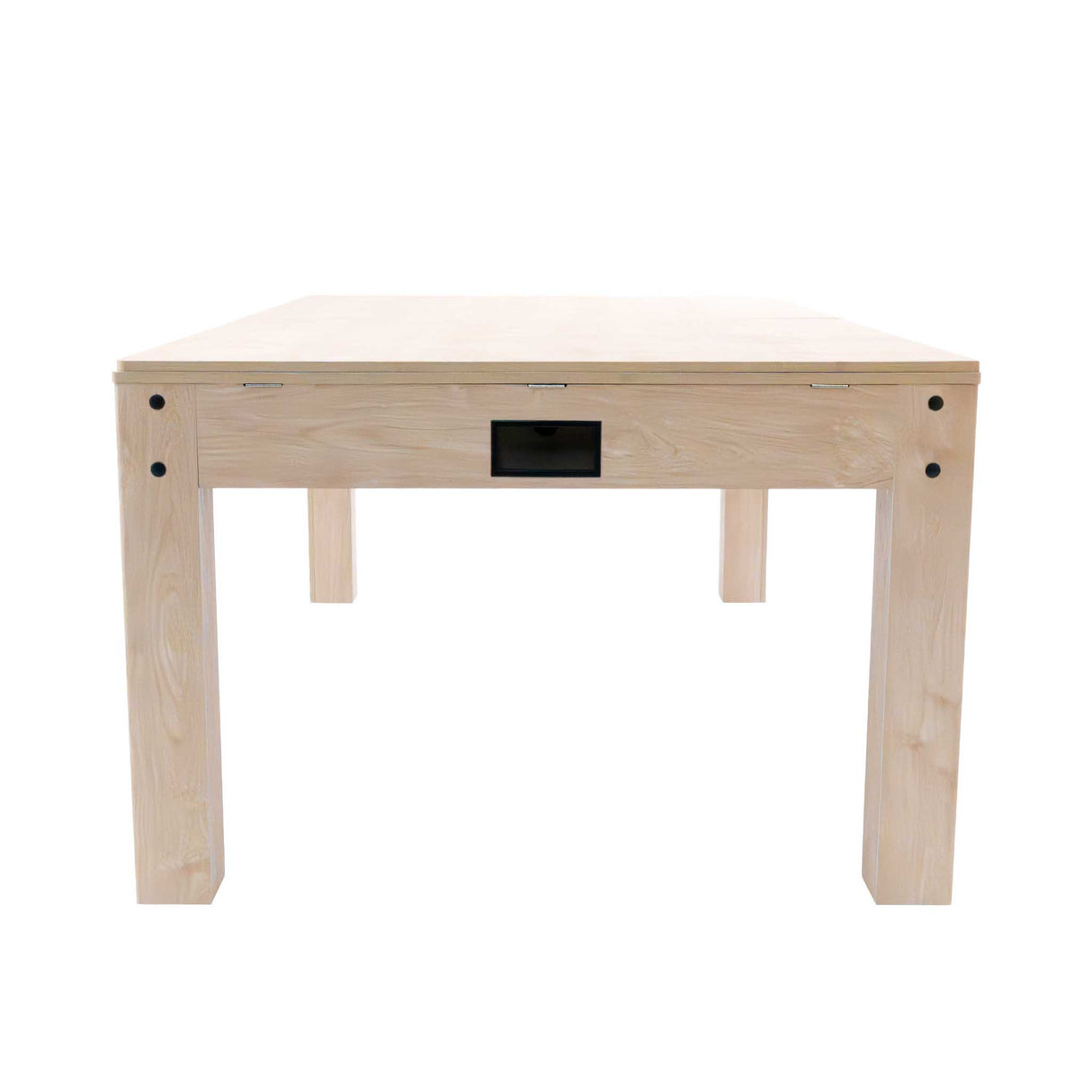 Table multi jeux 7 en 1 en chêne clair, avec un design moderne, des lignes épurées et un tiroir pratique pour le rangement