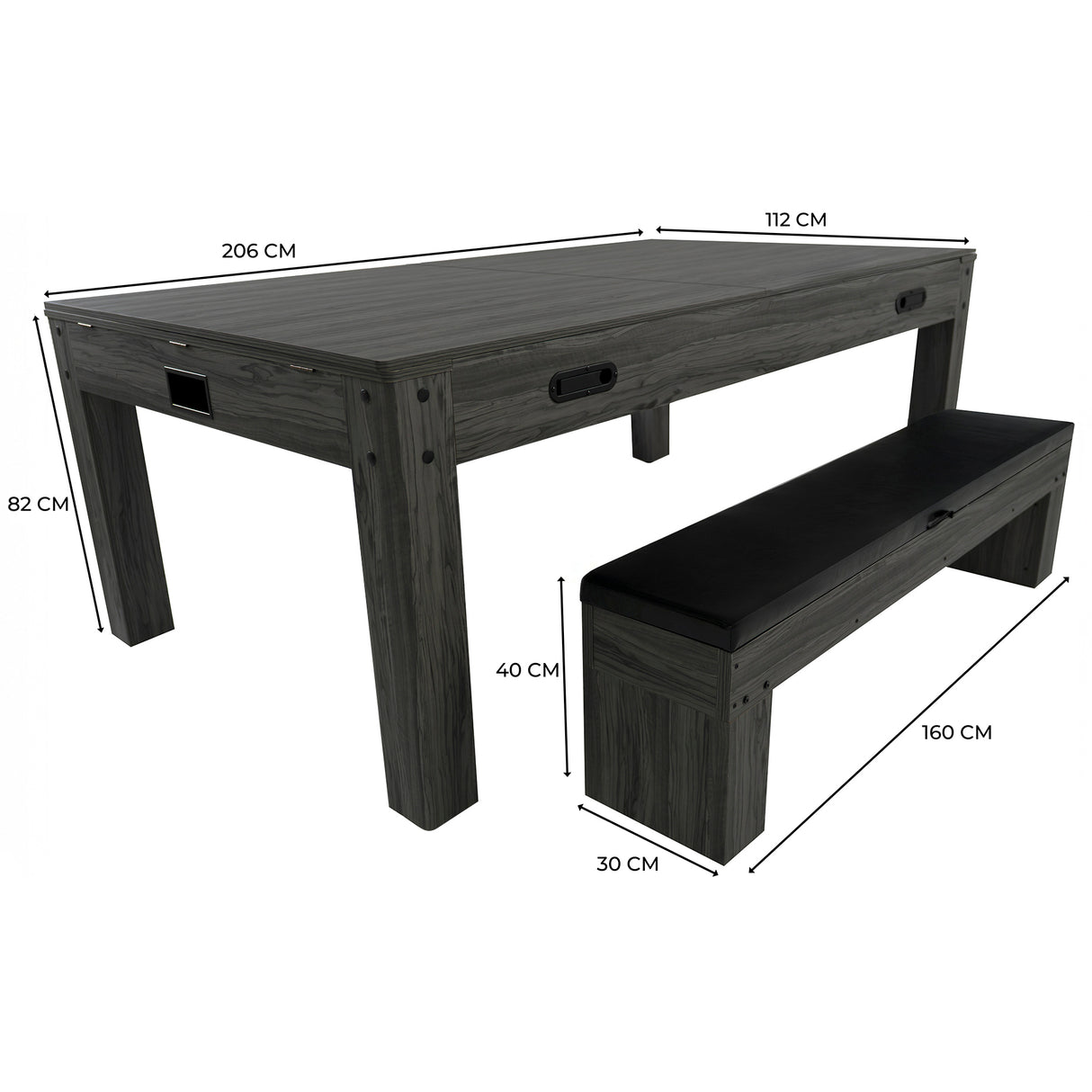 Table Multi Jeux 7 en 1 avec Banc de Rangement - Gris