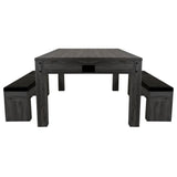 Table Multi Jeux 7 en 1 avec 2 Bancs de Rangement - Gris