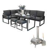 Lot de Four à Pizza & Ensemble Salon de Jardin en Aluminium Gris