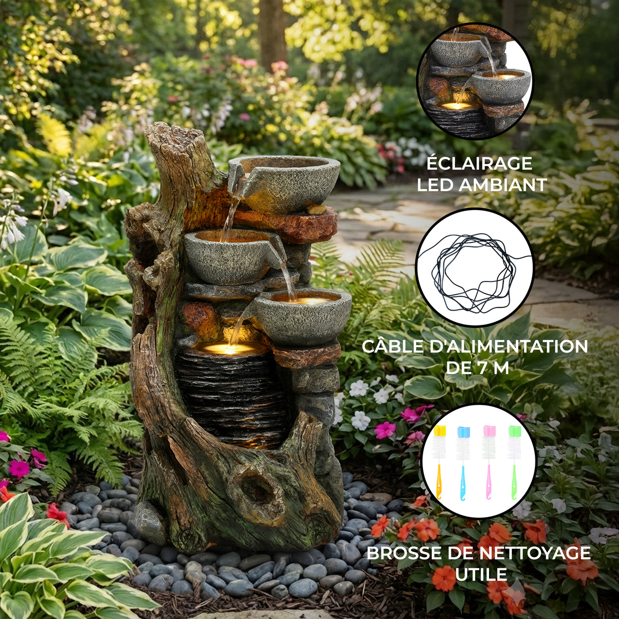 Fontaine de Jardin Éléctrique « Rustic Brook »