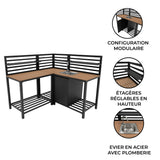 Ensemble de Cuisine Extérieure 3 Pièces - Comptoir en Bois