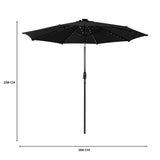 Parasol Inclinable à LED 2,7 m - Noir