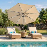 Parasol Inclinable à LED 2,7 m - Crème