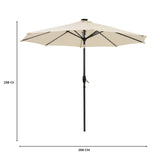 Parasol Inclinable à LED 2,7 m - Crème