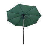 Parasol Inclinable à LED 2,7 m - Vert