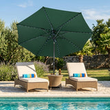 Parasol Inclinable à LED 2,7 m - Vert