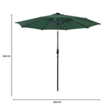 Parasol Inclinable à LED 2,7 m - Vert