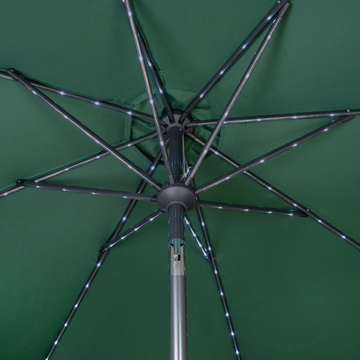 Parasol Inclinable à LED 2,7 m - Vert