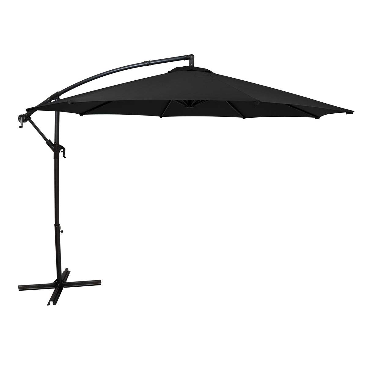 Parasol Banane à Mât Déporté 3 m - Noir