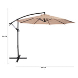 Parasol Banane à Mât Déporté 3 m - Beige