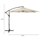 Parasol Banane à Mât Déporté 3 m - Crème