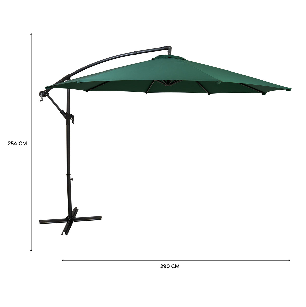 Parasol Banane à Mât Déporté 3 m - Vert