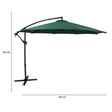 Parasol Banane à Mât Déporté 3 m - Vert