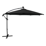 Parasol Banane à Mât Déporté à LED 3 m - Noir