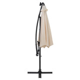 Parasol Banane à Mât Déporté à LED 3 m - Crème