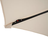 Parasol Banane à Mât Déporté à LED 3 m - Crème