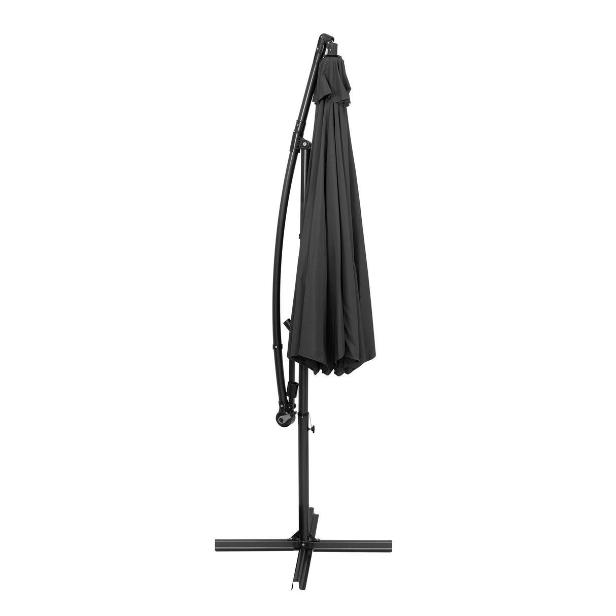 Parasol Banane à Mât Déporté à LED 3 m - Gris