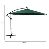 Parasol Banane à Mât Déporté à LED 3 m - Vert