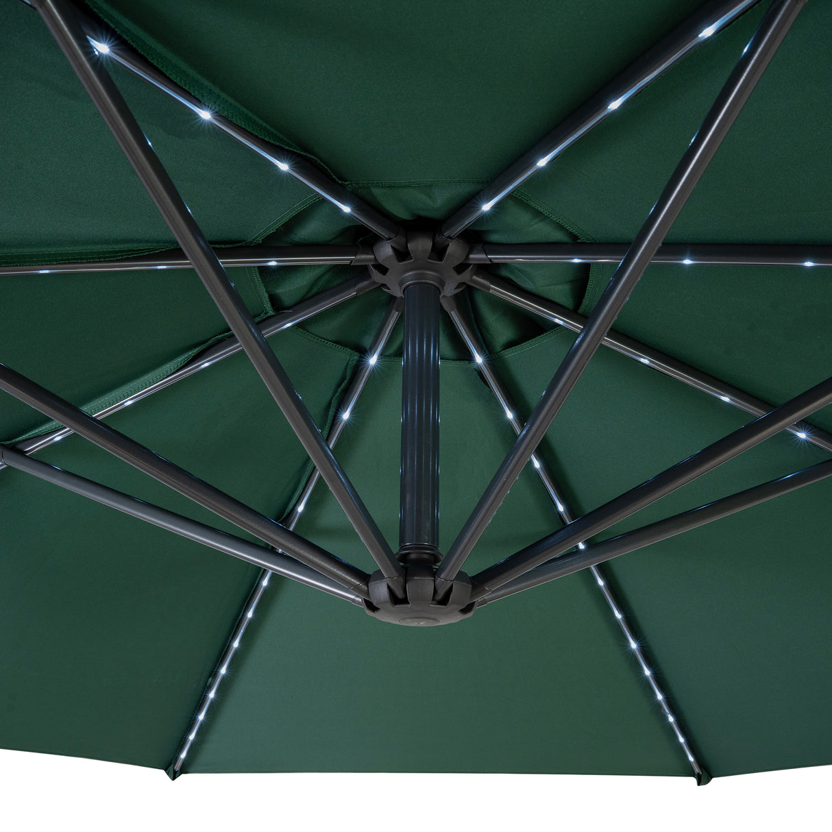 Parasol Banane à Mât Déporté à LED 3 m - Vert