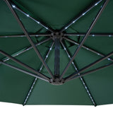 Parasol Banane à Mât Déporté à LED 3 m - Vert