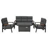 Salon de Jardin Inclinable 5 Places avec Brasero