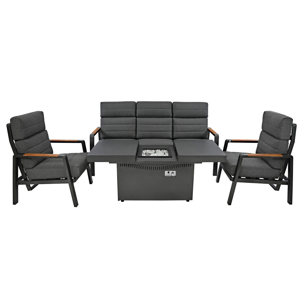 Salon de Jardin Inclinable 5 Places avec Brasero