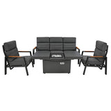 Salon de Jardin Inclinable 5 Places avec Brasero