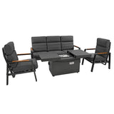 Salon de Jardin Inclinable 5 Places avec Brasero