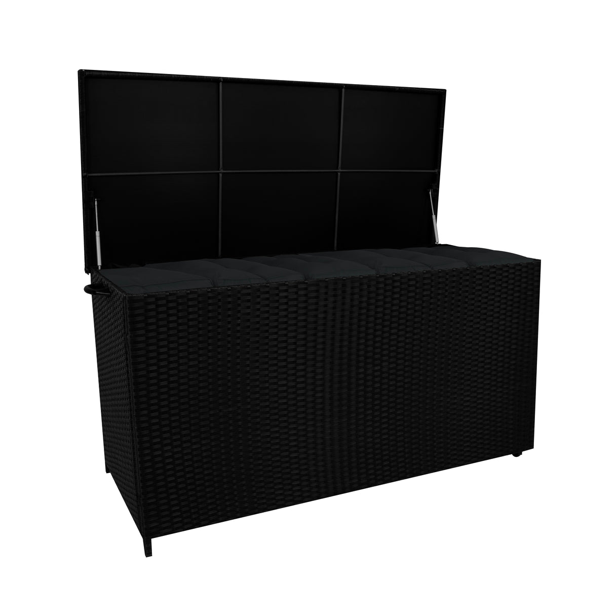 Coffre de Rangement d'Extérieur en Rotin Noir - 700 L