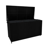 Coffre de Rangement d'Extérieur en Rotin Noir - 700 L