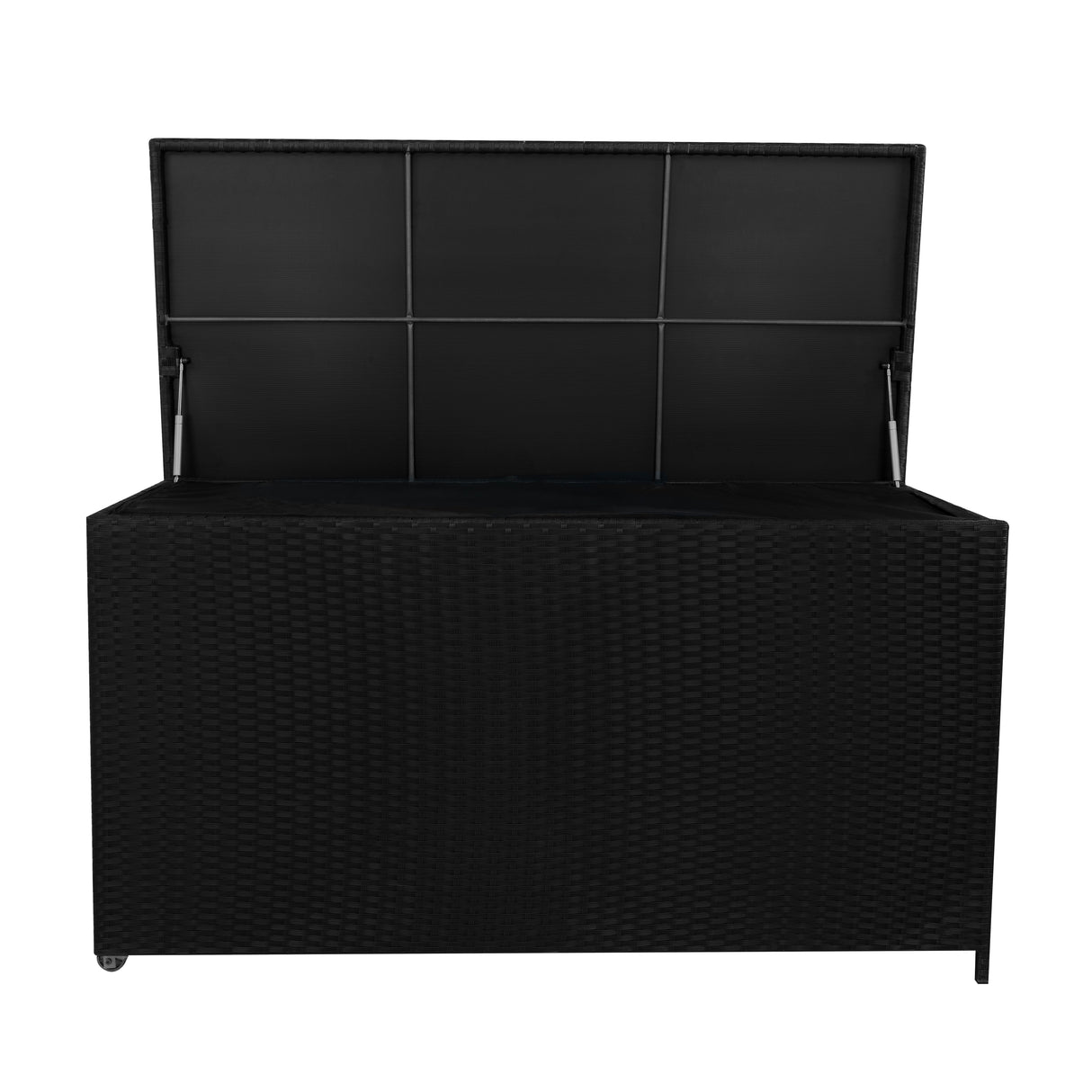 Coffre de Rangement d'Extérieur en Rotin Noir - 700 L