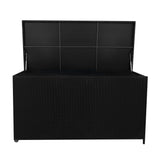 Coffre de Rangement d'Extérieur en Rotin Noir - 700 L