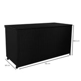Coffre de Rangement d'Extérieur en Rotin Noir - 700 L