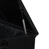Coffre de Rangement d'Extérieur en Rotin Noir - 700 L