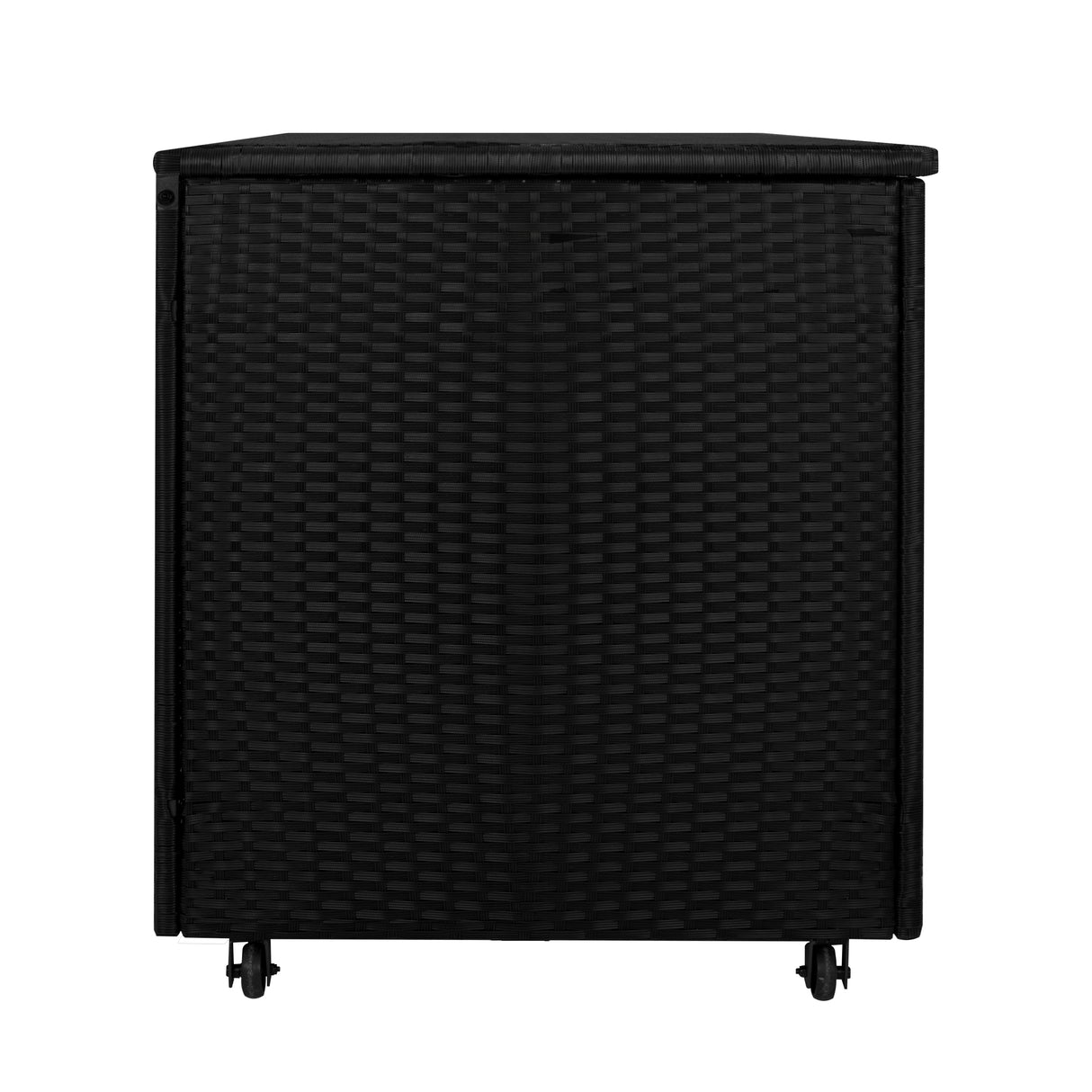 Coffre de Rangement d'Extérieur en Rotin Noir - 700 L