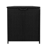 Coffre de Rangement d'Extérieur en Rotin Noir - 700 L