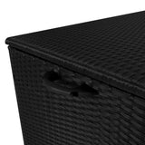 Coffre de Rangement d'Extérieur en Rotin Noir - 700 L