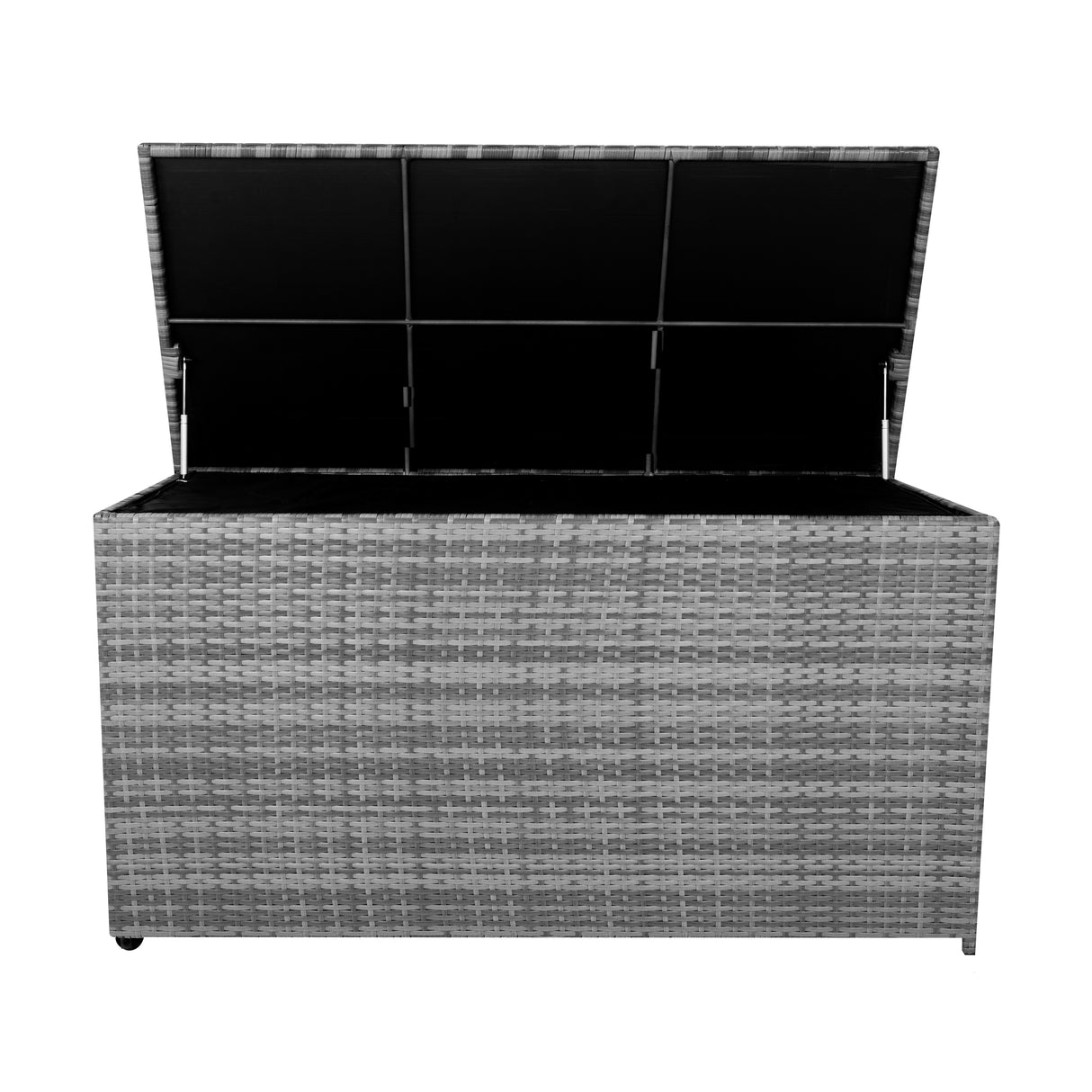 Coffre de Rangement d'Extérieur en Rotin Gris - 700 L